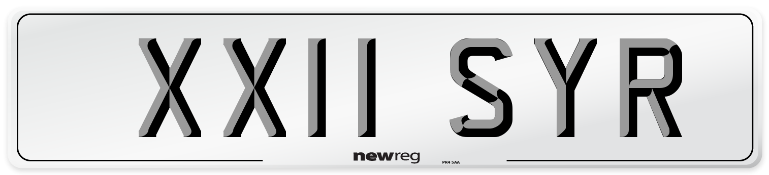 XX11 SYR Number Plate from New Reg